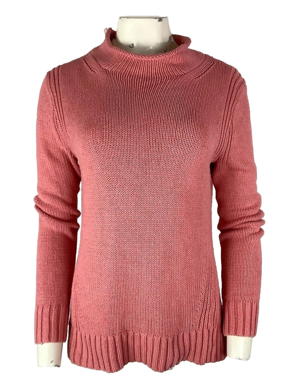 J Crew Always Womens Sz S 1988 Rollneck Sweater In 100% Cotton Pink Pullover